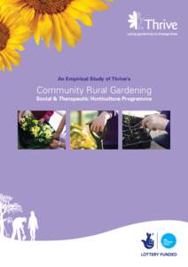 An Empirical Study of Thrive’s  Community Rural Gardening Social & Therapeutic Horticulture Programme