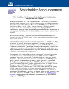 Agriculture in the United States / Agreement on the Application of Sanitary and Phytosanitary Measures / Economy of the United States / Business / Federal Plant Pest Act / Plant Quarantine Act / Animal and Plant Health Inspection Service / International trade / United States Department of Agriculture