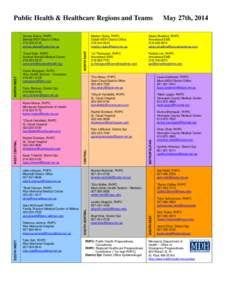 Public Health and Healthcare Regions and Teams