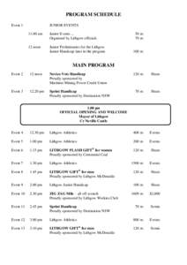 PROGRAM SCHEDULE Event 1 JUNIOR EVENTS[removed]am