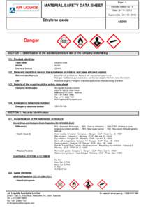 General anesthetics / Disinfectants / Oxidizing agents / Ethylene oxide / Dangerous goods / Ethylene / Calcium oxide / Material safety data sheet / Oxygen / Chemistry / Monomers / Occupational safety and health