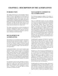 CHAPTER 2: DESCRIPTION OF THE ALTERNATIVES  INTRODUCTION MANAGEMENT COMMON TO ALL ALTERNATIVES