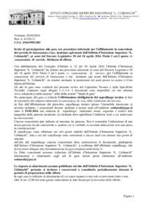 ISTITUTO ISTRUZIONE SUPERIORE INDUSTRIALE “L. COBIANCHI ” Piazza M Piazza Martiri di Trarego, Verbania (VB)  CentralinoPresidenzaFaxE-mail:  