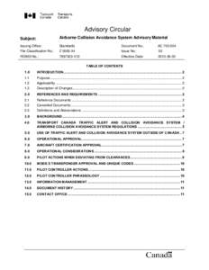 Advisory Circular Subject: Airborne Collision Avoidance System Advisory Material  Issuing Office: