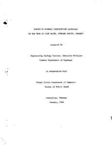 SURVEY OF HIGHWAY CONSTRUCTION LATERIALS IN THE TOWN OF FAIR HAVEN, RUTLAND COUNTY, VERIONT prepared by  Engineering Geology Section, liaterials Division