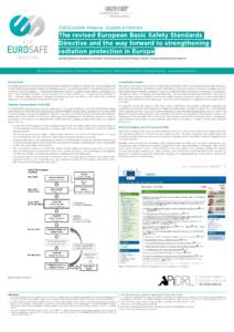 ESR EuroSafe Imaging - Experts & Partners  The revised European Basic Safety Standards Directive and the way forward to strengthening radiation protection in Europe Georgi Simeonov, European Comission, Directorate-Genera