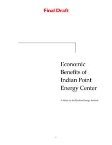 Economic Benefits of Indian Point Energy Center  Final Draft wsssssssssssssssssssssssssssssssssssssssssssssssssssssssssssssssssssssssssssssssssssssssssssssssssssssssssssss ssssssssssssssssssssssssssssssssssssssssssssssss