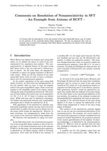 Brazilian Journal of Physics, vol. 32, no. 4, December, Comments on Resolution of Nonassociativity in SFT - An Example from Axioms of BCFT -