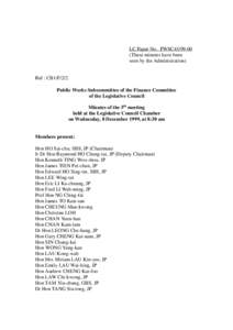 LC Paper No. PWSC43[removed]These minutes have been seen by the Administration) Ref : CB1/F/2/2 Public Works Subcommittee of the Finance Committee