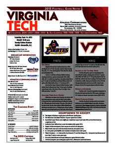 ACC Championship Game / Florida State Seminoles football / Orange Bowl / Tyrod Taylor / Frank Beamer / Gator Bowl / Bud Foster / Lane Stadium / College football / American football / Virginia Tech Hokies football