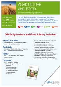 AGRICULTURE AND FOOD www.oecd-ilibrary.org/agriculture •	 Over 380 ebooks •	 Over 2