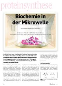 proteinsynthese Biochemie in der Mikrowelle Synthesestrategien von Peptoiden Dr. Sidonie Vollrath und Prof. Dr. Stefan Bräse Institut für Organische Chemie, Karlsruher Institut für Technologie (KIT)