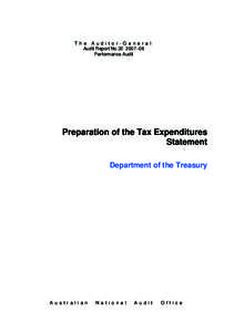 Preparation of the Tax Expenditures Statement