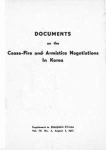 DOCUMENTS on the Cease.Fire an& Armistice Negotiations ln Korea