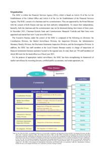 Organization The SESC is within the Financial Services Agency (FSA), which is based on Article 54 of the Act for Establishment of the Cabinet Office and Article 6 of the Act for Establishment of the Financial Services Ag