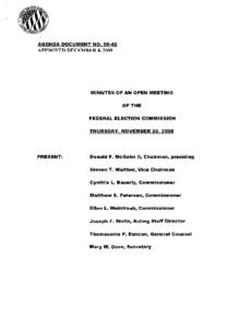 AGENDA DOCUMENT NO[removed]APPROVED DECEMBER 4, 2008 MINUTES OF AN OPEN MEETING