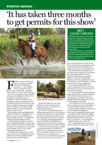 EVENTER ABROAD  ‘It has taken three months to get permits for this show’  Botswana-based event rider Louise Carelsen makes