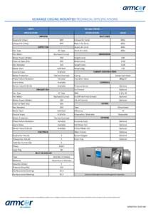 XCHANGE CEILING MOUNTED TECHNICAL SPECIFICATIONS XC 600 CM-EC UNIT SPECIFICATION