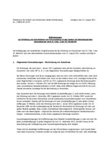 Ministerium für Verkehr und Infrastruktur Baden-Württemberg Az.: VO Stuttgart, den 15. AugustErläuterungen