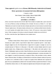 Primer registro de Leptobos etruscus (Falconer, [removed]Mammalia, Artiodactyla) en la Península Ibérica: aportaciones a la taxonomía de los bovinos villafranquienses G. Garrido y A. Arribas