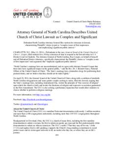 Contact:  United Church of Christ Media Relations[removed]removed]