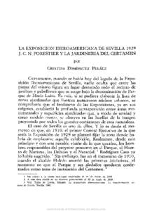 LA EXPOSICION IBEROAMERICANA DE SEVILLA 1929 J. C . N. FORESTIER Y LA JARDINERIA DEL CERTAMEN