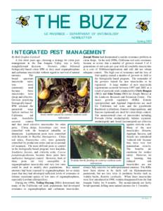 THE BUZZ UC RIVERSIDE – DEPARTMENT OF ENTOMOLOGY NEWSLETTER Spring 2003