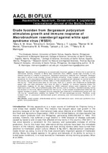 AACL BIOFLUX Aquaculture, Aquarium, Conservation & Legislation International Journal of the Bioflux Society Crude fucoidan from Sargassum polycystum stimulates growth and immune response of