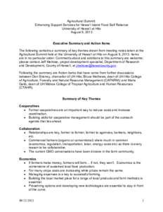 Land management / Sustainable agriculture / Organic food / Development / University of Hawaii at Hilo / Organic farming / Cooperative extension service / Food security / Agricultural extension / Environment / Agriculture / Rural community development