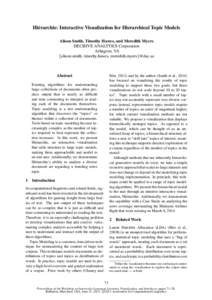 Statistics / Computational science / Computer graphics / Scientific modeling / Probability and statistics / Latent Dirichlet allocation / Topic model / Visualization / Pachinko allocation / Statistical natural language processing / Infographics / Science