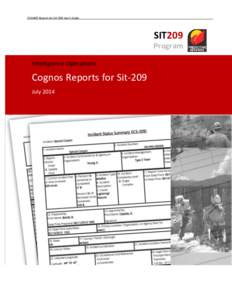 COGNOS Reports for SIT/209 User’s Guide  SIT209 Program Intelligence Operations