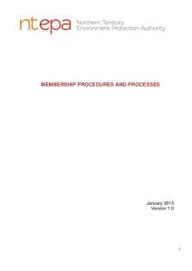MEMBERSHIP PROCEDURES AND PROCESSES  January 2013 Version[removed]