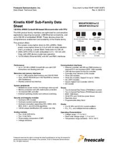 Freescale Semiconductor, Inc. Data Sheet: Technical Data Document number K64P144M120SF5 Rev 4, [removed]