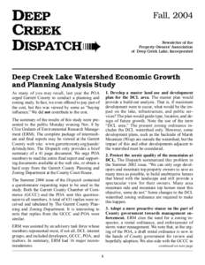 DEEP CREEK DISPATCH ➠ Fall, 2004