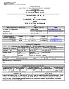 Form No. DTMB[removed]Rev[removed]AUTHORITY: Act 431 of 1984 COMPLETION: Required PENALTY: Contract change will not be executed unless form is filed  STATE OF MICHIGAN