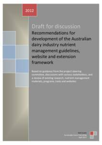 --  2012 Draft for discussion Recommendations for