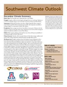 December 20, 2012  Southwest Climate Outlook Vol. 11 Issue 12  December Climate Summary
