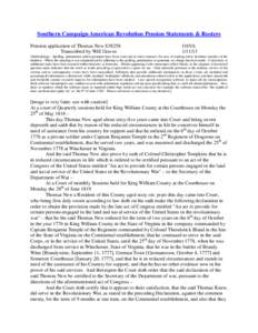 Southern Campaign American Revolution Pension Statements & Rosters Pension application of Thomas New S38258 Transcribed by Will Graves f16VA[removed]