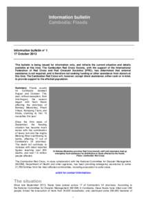 Information bulletin Cambodia: Floods Information bulletin n° 1 17 October 2013