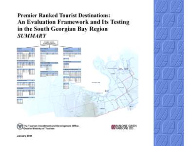 Premier Ranked Tourist Destinations:  An Evaluation Framework and Its Testing in the South Georgian Bay Region SUMMARY