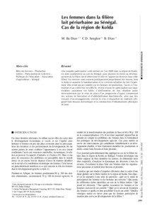 les femmes dans la filiere lait periurbaine au senegal. cas de la region kolda = women in the suburban subsector of milk production and processing in senegal. case of kolda area= las mujeres en la filial lechera peri-urbana en senegal. el caso de la regio