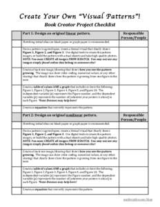 Create Your Own “Visual Patterns”! Book$Creator$Project$Checklist$ $ !