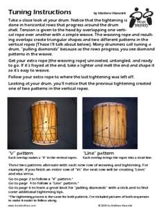 Tuning Instructions  by Matthew Marsolek Take a close look at your drum. Notice that the tightening is done in horizontal rows that progress around the drum