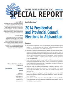 United States Institute of Peace  www.usip.org SPECIAL REPORT 2301 Constitution Ave., NW • Washington, DC 20037 • [removed] • fax[removed]