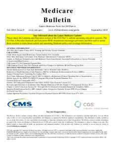 September 2013 J15 Part A Medicare Bulletin