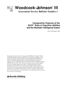 Psychology / Intelligence / Neuropsychological tests / Wechsler Intelligence Scale for Children / Wechsler Preschool and Primary Scale of Intelligence / Wechsler Adult Intelligence Scale / Wechsler Individual Achievement Test / Wechsler Memory Scale / Fluid and crystallized intelligence / Psychological testing / Intelligence tests / Cognitive tests