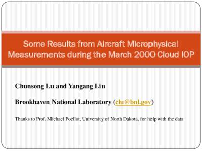 Microphysical Relationships of Clouds Observed during March 2000 IOP at SGP Site and Important Implications