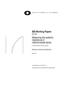 Measuring the systemic importance of interconnected banks, March 2011