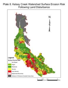 Plate 8. Kelsey Creek Watershed Surface Erosion Risk Following Land Disturbance ³ Legend