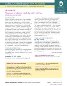 Anatomy / Hypothyroidism / Thyroid hormone / Thyroid / Hyperthyroidism / Prednisone / Subacute thyroiditis / Thyroxine / Triiodothyronine / Thyroid disease / Endocrine system / Endocrinology